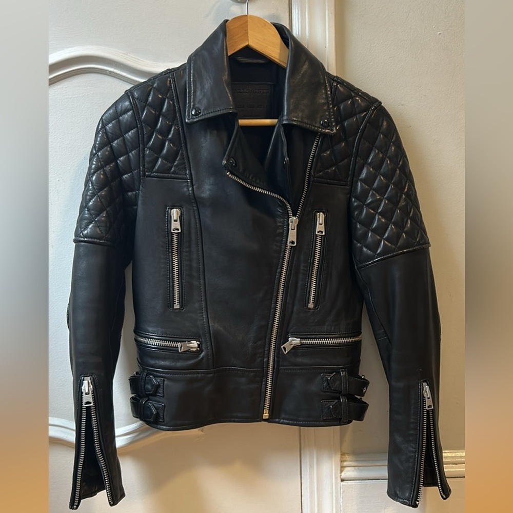 All Saints Esher leather biker jacket